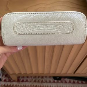 Chrome Hearts White Leather Eyeglass Case